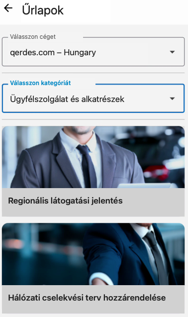 qerdes mobil űrlap